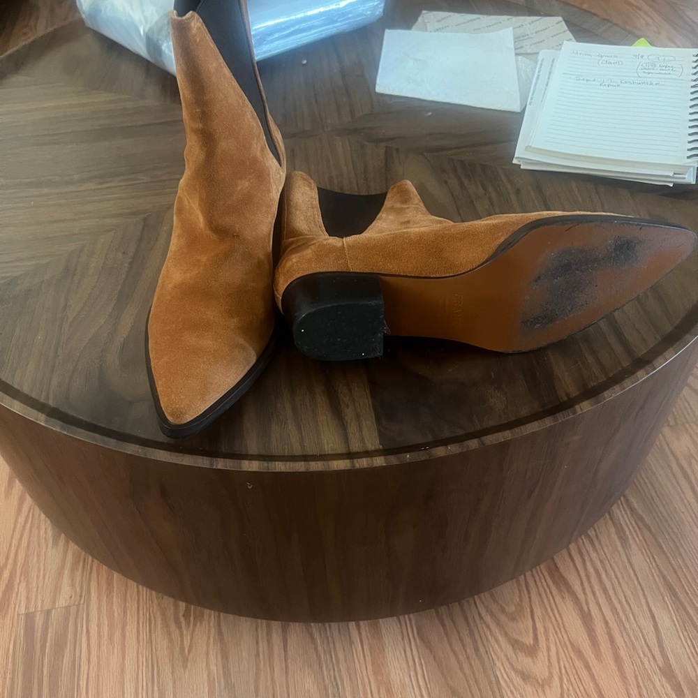 Frame Denim Tan Suede Ankle Booties - Picture 3 of 3